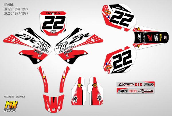 Наклейки на мотоцикл кроссовый Honda CR 125r