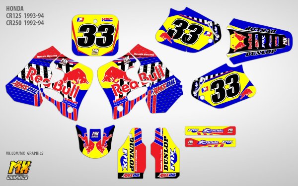 Honda CR 125 1992 наклейки