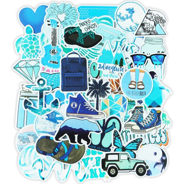 С наклейками синяя