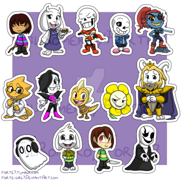 Чиби персонажи андертейл