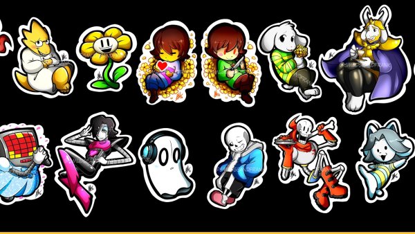 Персонажи андертейл наклейки