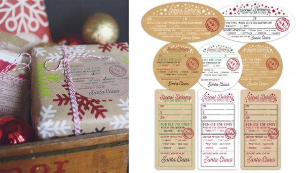 Наклейка на посылку от Деда Мороза