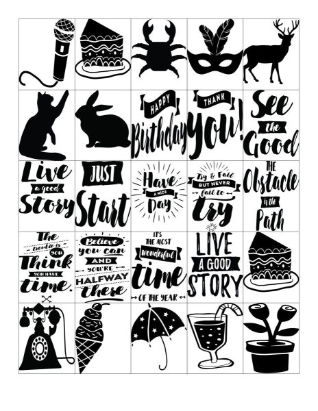 Наклейки для ежедневника черно белые