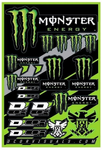 Блэк Монстер Энергетик наклейки