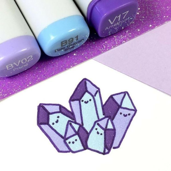 Фиолетовые рисунки маркерами