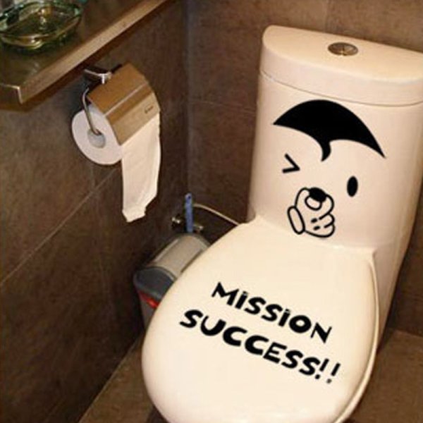 Наклейка на дверь туалета