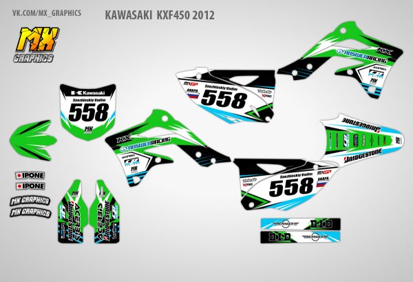 Наклейки на мотоцикл Kawasaki kx450f
