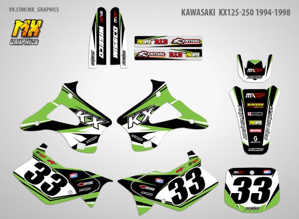 Комплект наклеек на Kawasaki ZZR 250cc