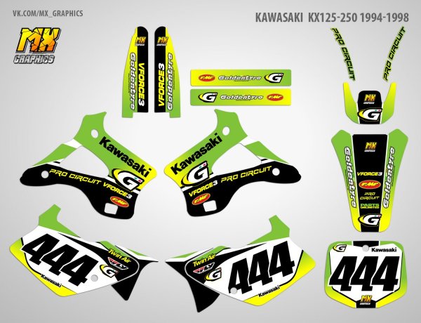 Kawasaki KX 125 250 03-08 наклейки