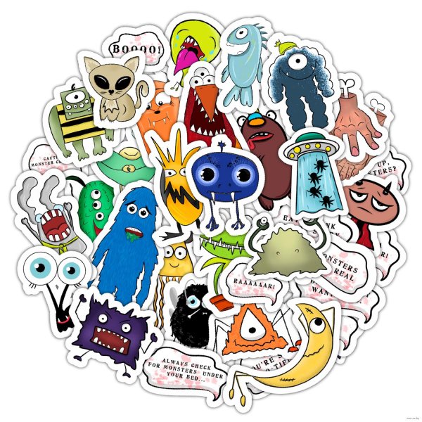 Монстрики (с наклейками)