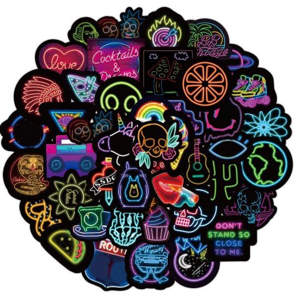 Неоновая наклейка стикер