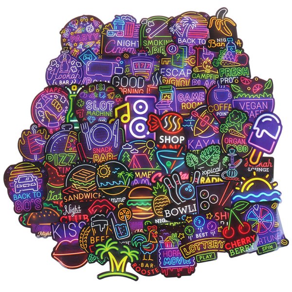 Неоновый робот Стикеры