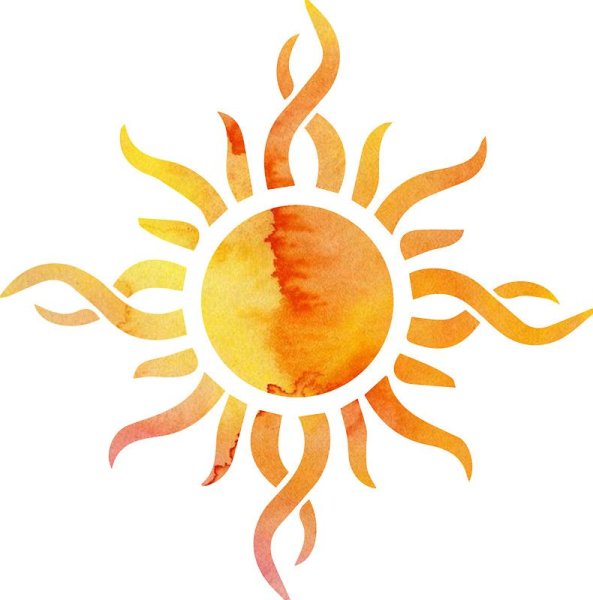 Солнце акварель