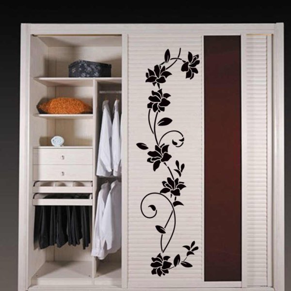 Декор шкафа наклейками