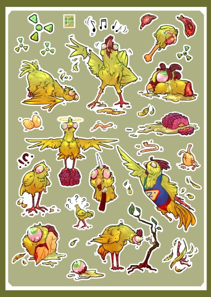 Наклейка курица