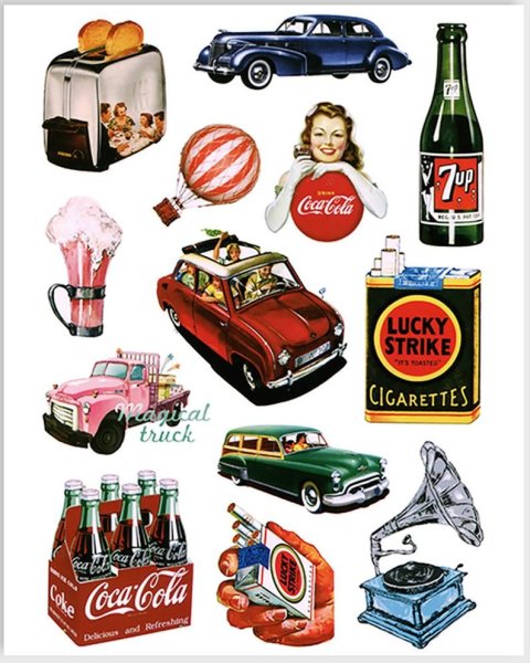 Наклейки в стиле ретро