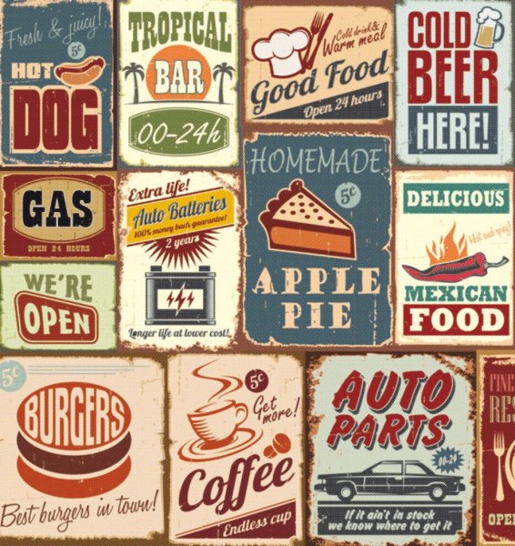 Наклейки в стиле ретро