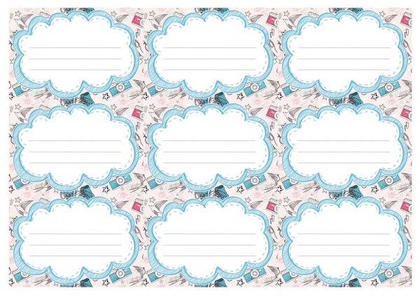 Этикетка для подписи тетради