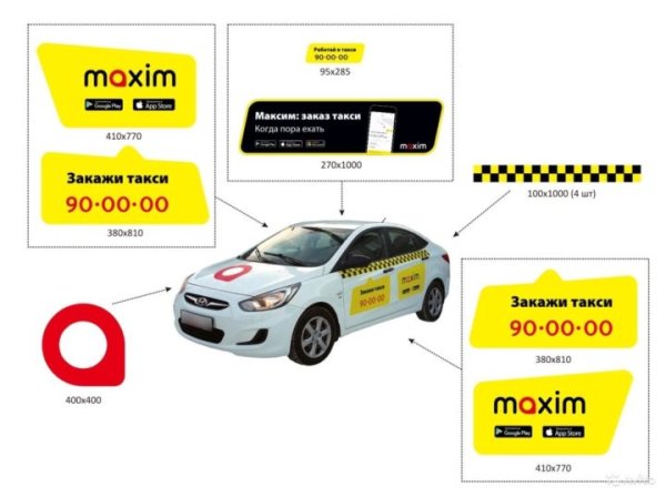 Рекламные наклейки такси