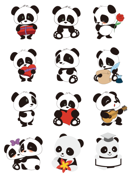 Наклейки красивая Панда