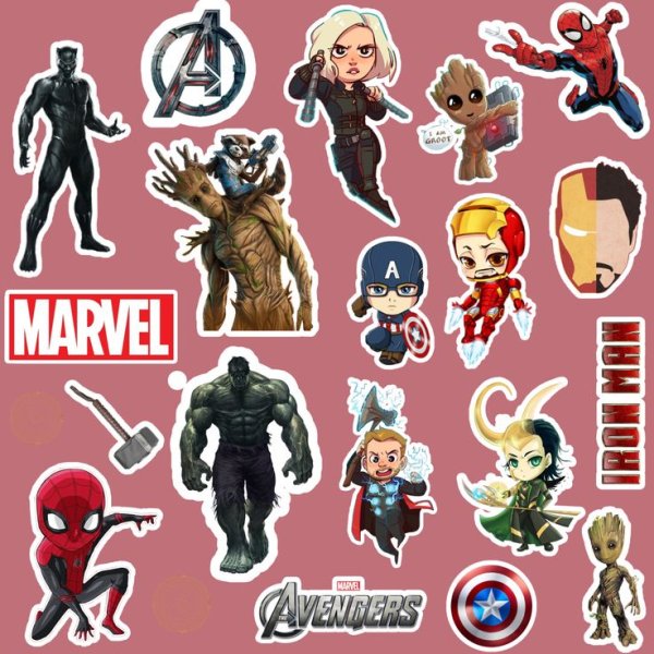 Идеи для наклеек Марвел
