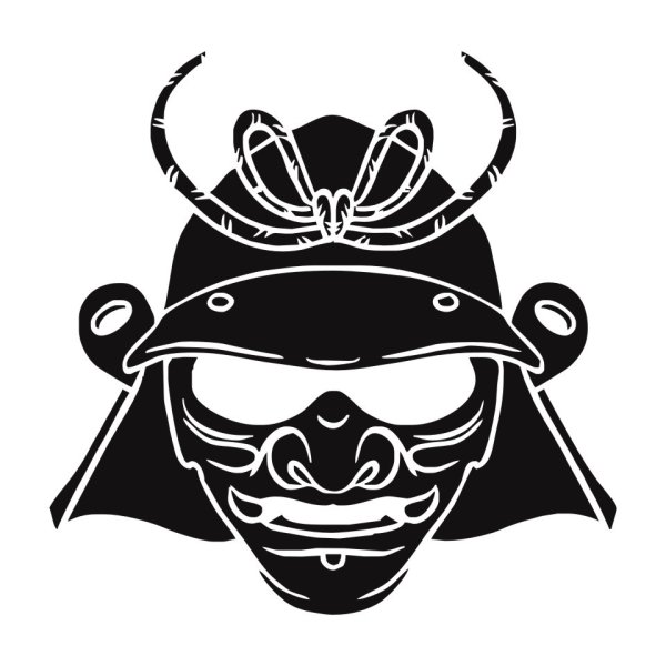 Маска самурая наклейка на авто