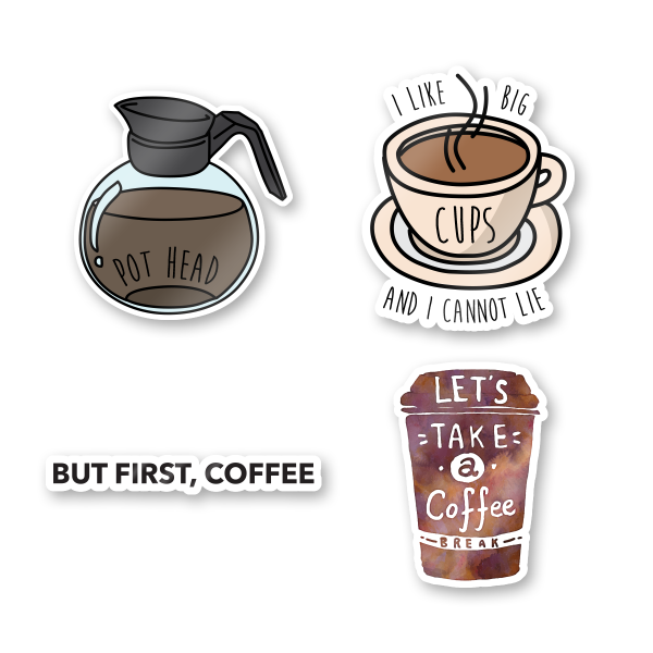 Наклейки кофе