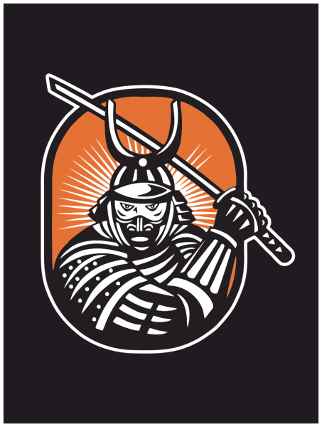 Самурай с мечом наклейка