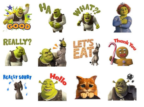Шрек Стикеры телеграмм