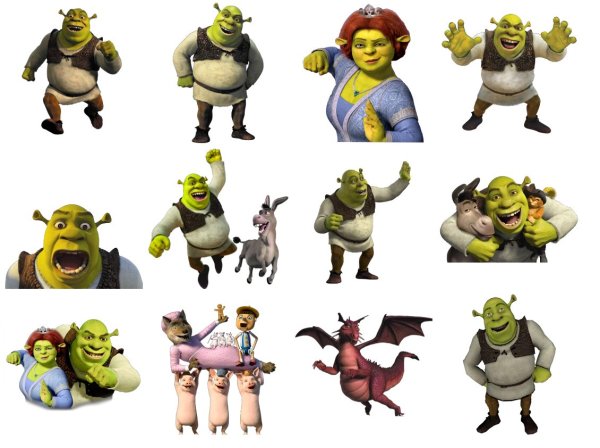 Наклейки Шрек для печати