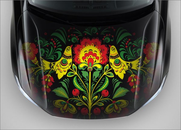 Растительный орнамент в треугольнике