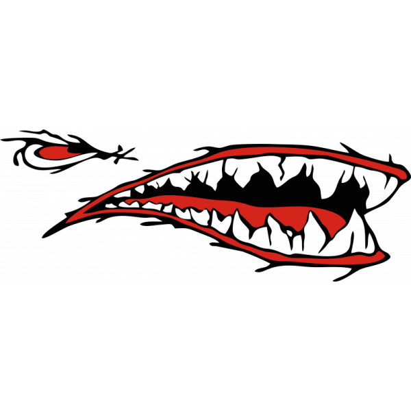 Наклейка рот акулы