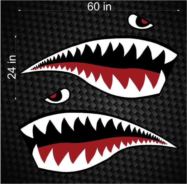 Наклейка зубы на шлем