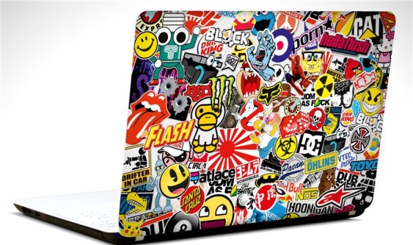 Наклейка на крышку ноутбука