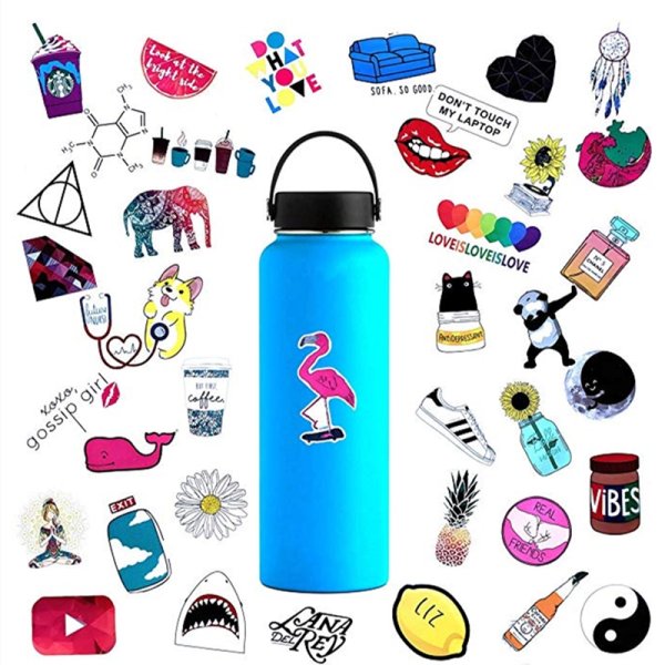 Американские бутылки для воды с наклейками