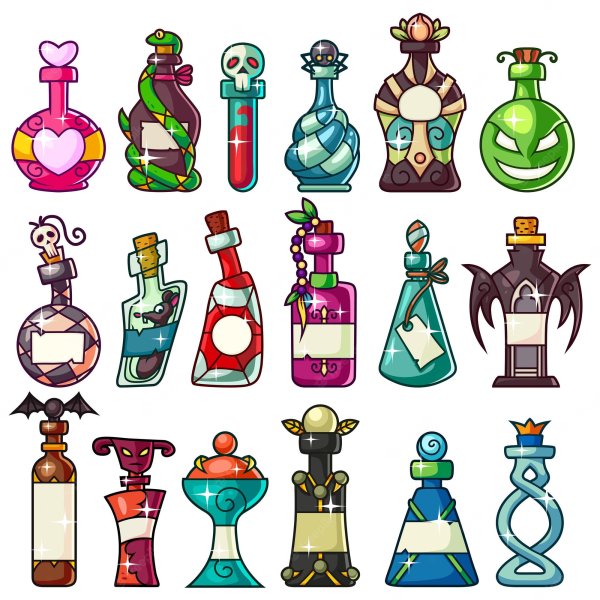 Флаконы Зельеварение вектор
