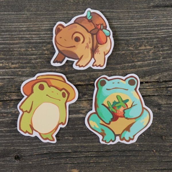 Стикеры лягушки милые