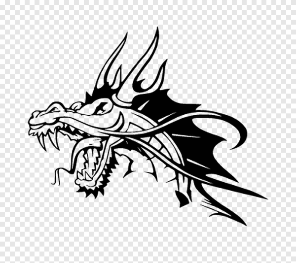 Голова дракона трафарет