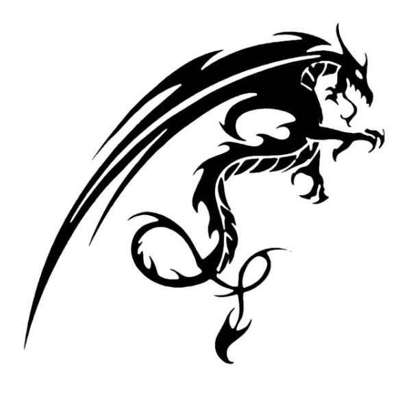 Наклейка на авто эскиз дракон