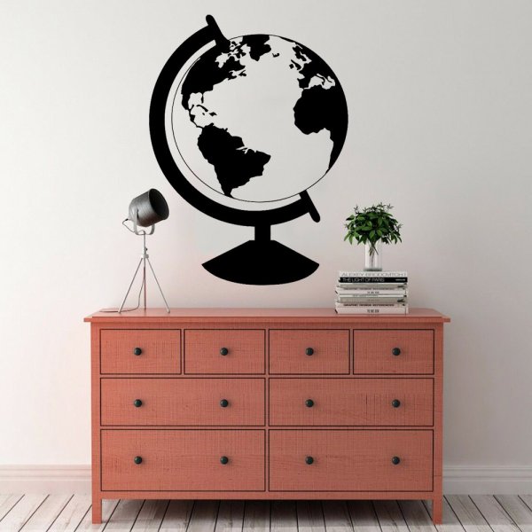 Глобус наклейка на стену