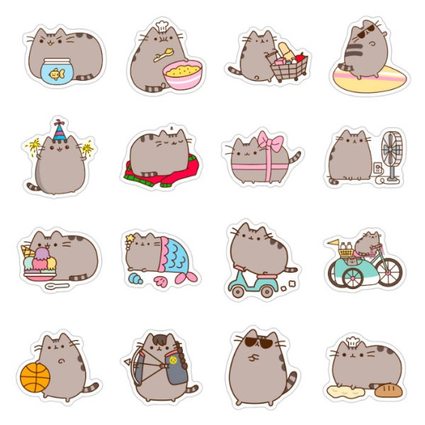 Наклейки котики Пушин