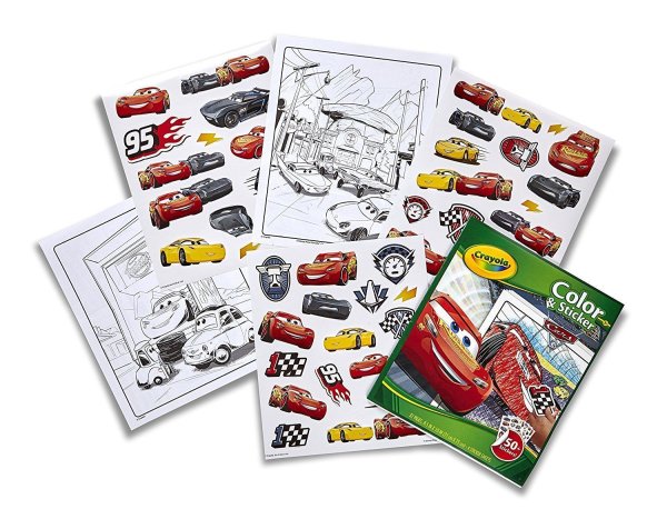 Crayola раскраска с наклейками Тачки 3