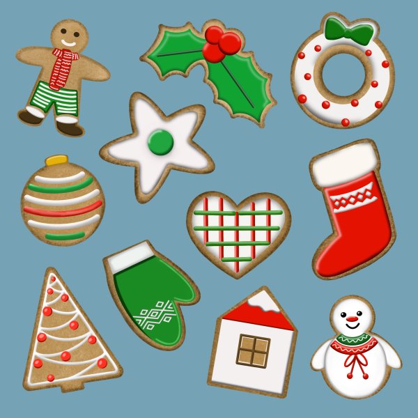 Новогодние наклейки лёгкие