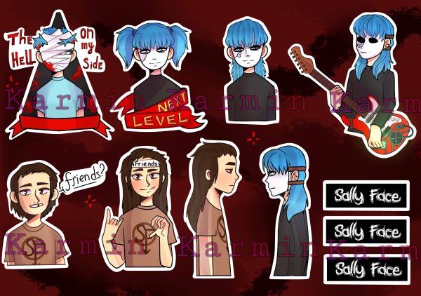 Наклейки Стикеры Салли фэйс