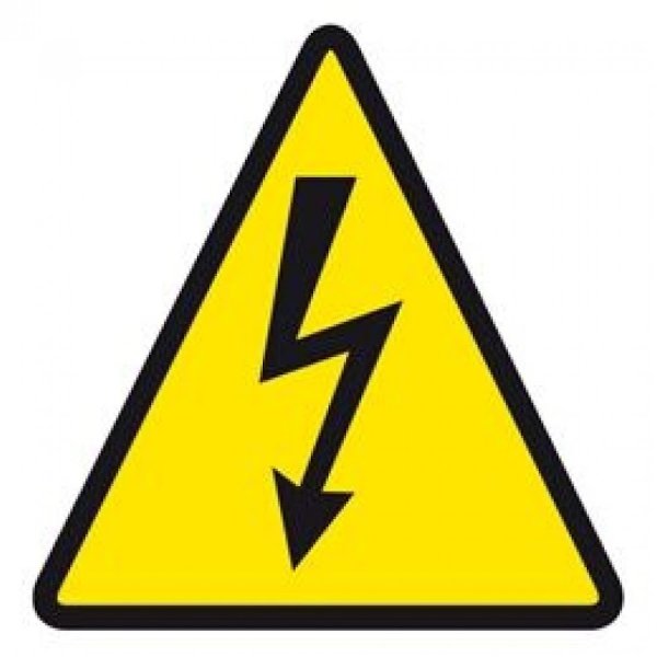 Знак w08 "опасность поражения Эл.током"200мм (п/Стирол)