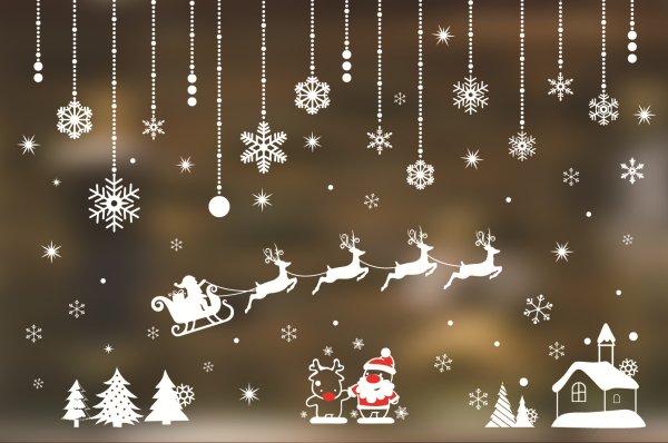 Новогоднее украшения на окна