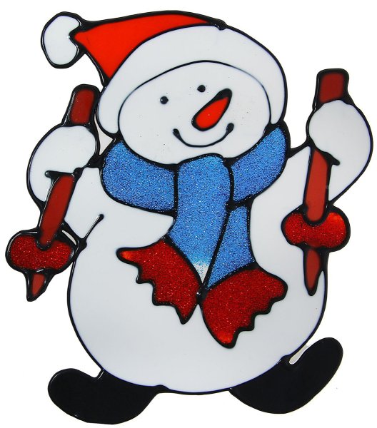 Новогодние украшения на окна цветные