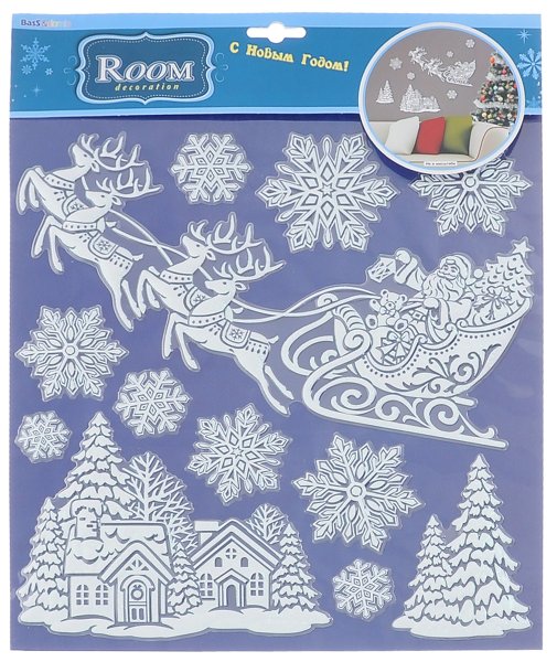 Зимние наклейки на окна