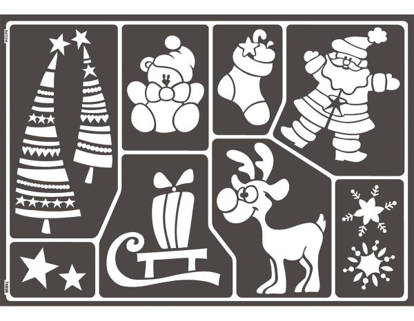 Новогодние трафареты на стекла