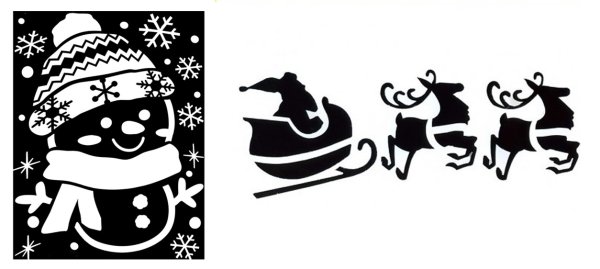 Трафареты для росписи окон на новый год